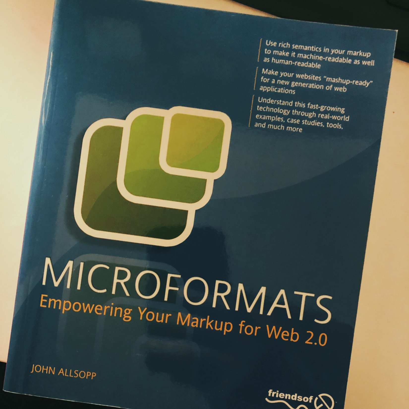 Front cover of “Microformats” by John Alsopp