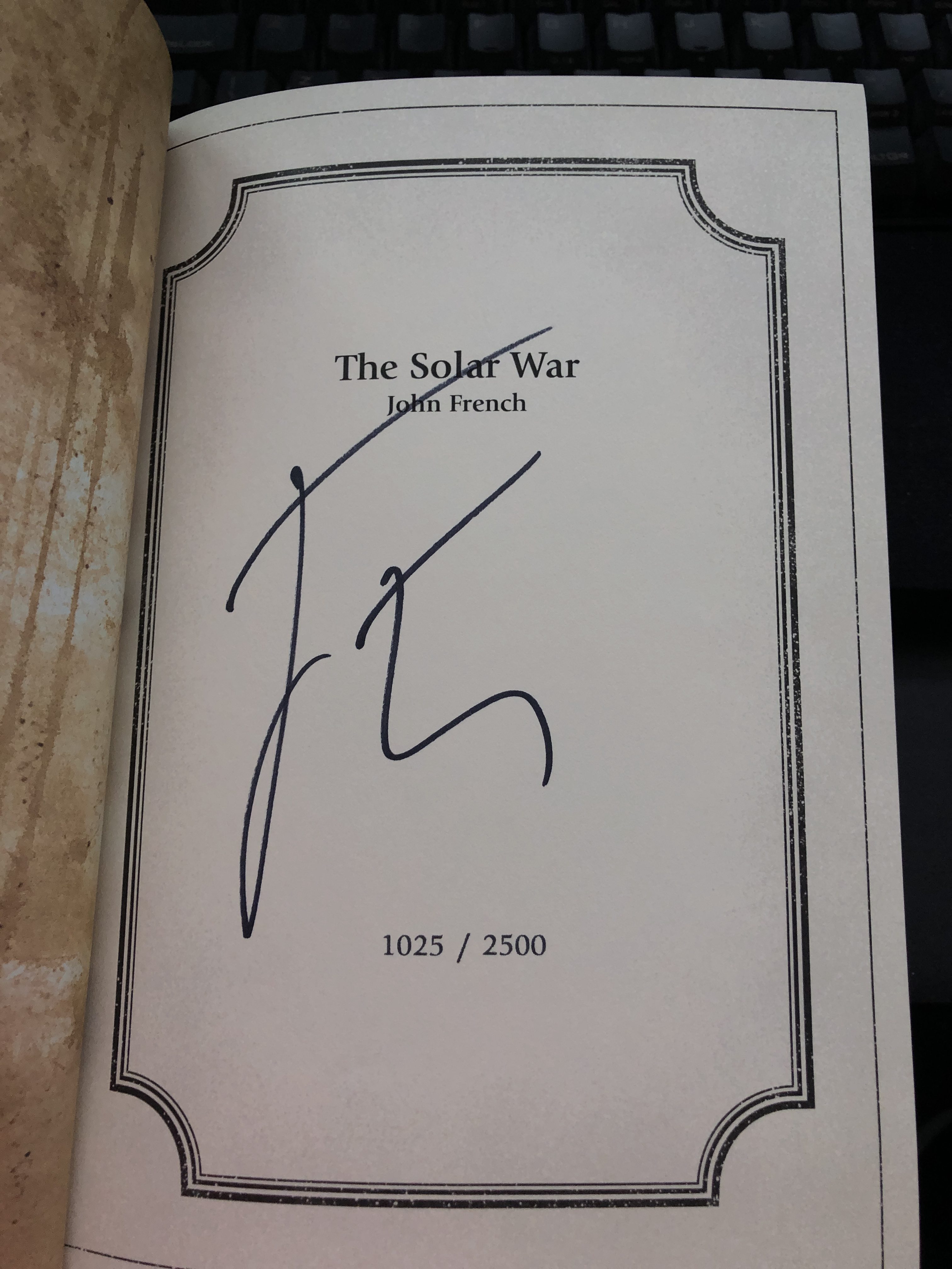 The Solar War limited editino numberinng and author's signature