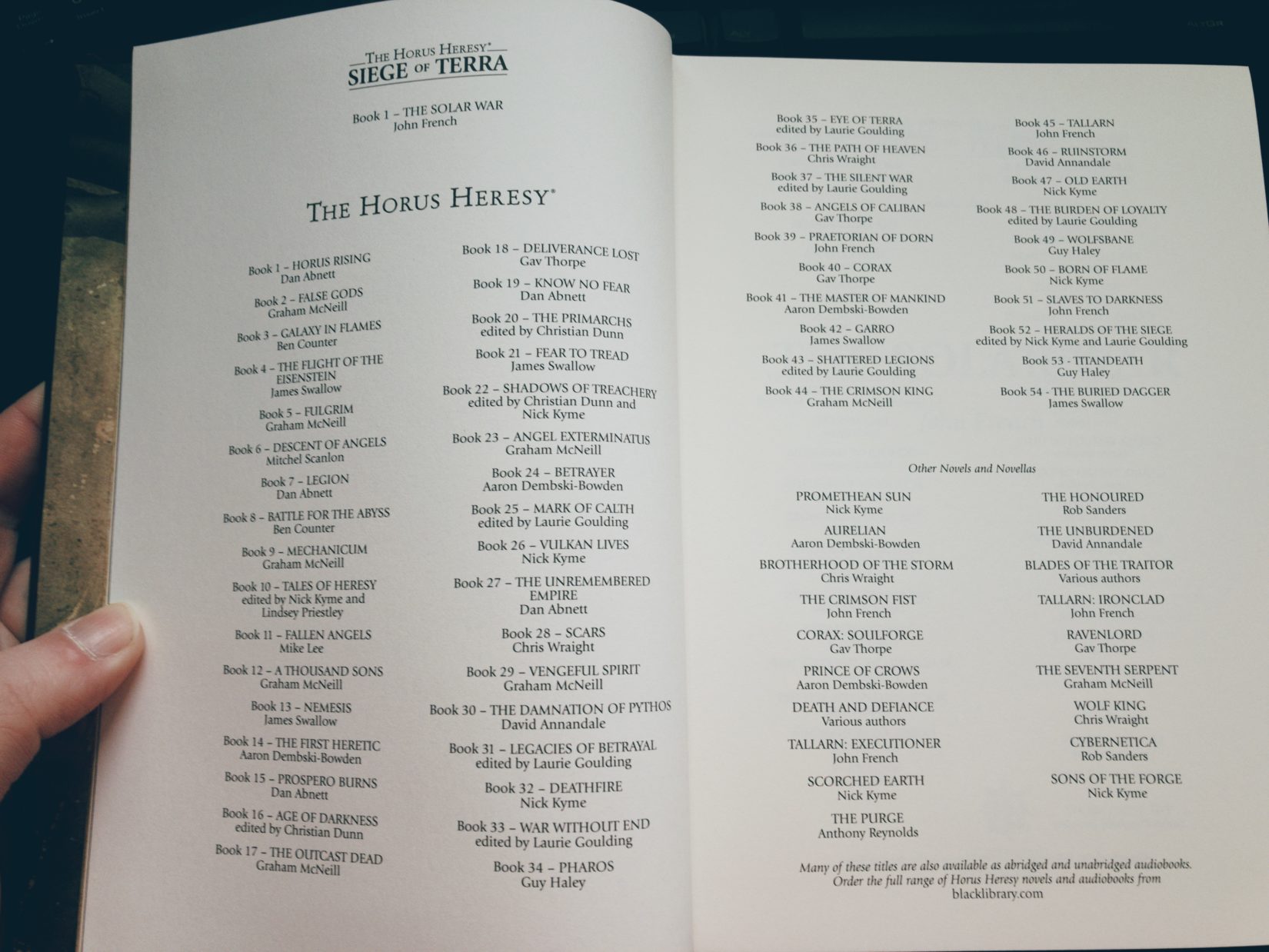 The Hous Heresy series full listing