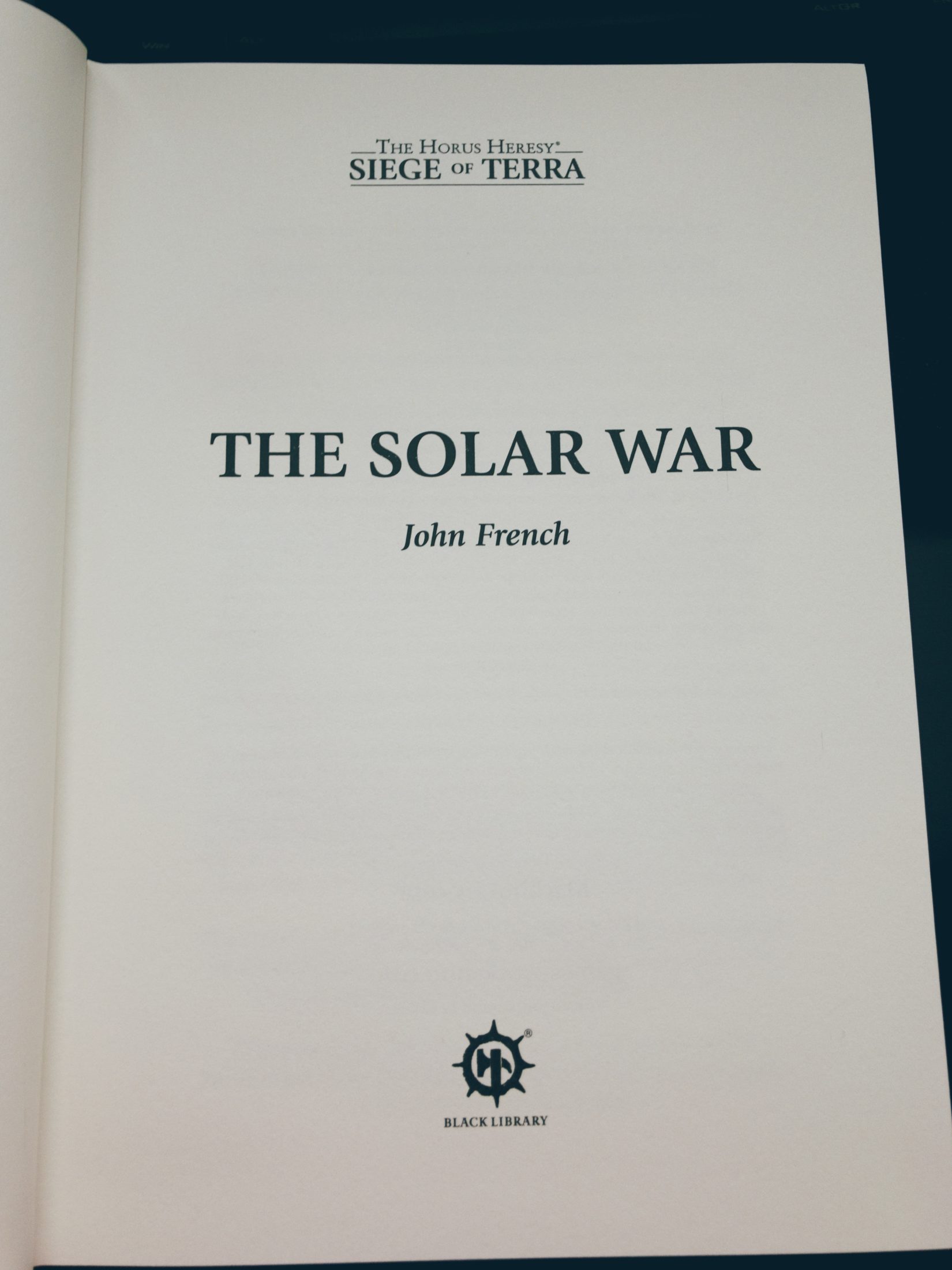 The Solar War internal title page